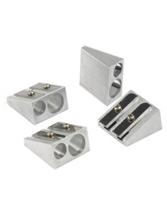 Sacapuntas Manual Doble WEKOIL Metal 4 Unidades Plata
