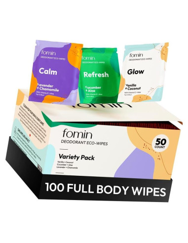 Toallitas Desodorantes Fomin Mini Biodegradables 100 Unidades