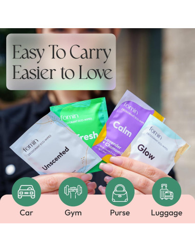 Toallitas Desodorantes Fomin Mini Biodegradables 100 Unidades