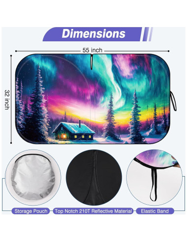 Protector Solar Plegable para Parabrisas Loiyadn 139.7x81.3cm