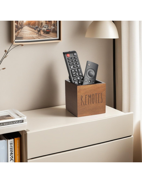Soporte de Control Remoto de Madera Acacia LBEMEY S Marrón