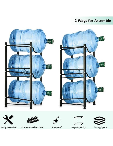 Soporte para Botellas de Agua LIANTRAL 3 Niveles Negro