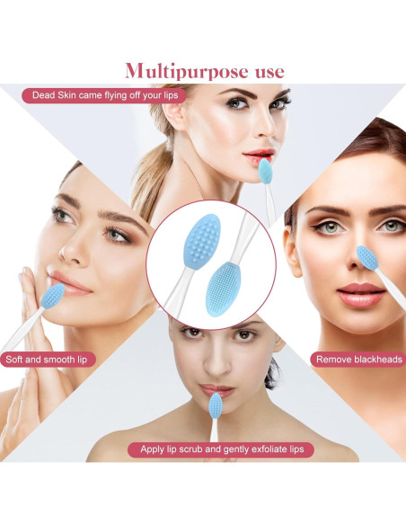 Cepillo Exfoliante de Labios Yoizyfree 5 Pcs Silicona 2 en 1