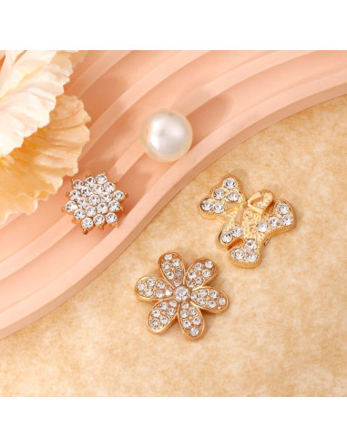 Encantos de Zapatos Brillantes Dorados - 16 Piezas Unisex