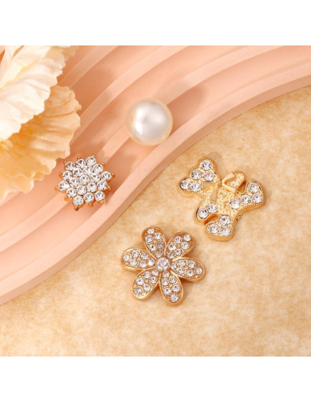 Encantos de Zapatos Brillantes Dorados - 16 Piezas Unisex Encantos de Zapatos Brillantes Dorados - 16 Piezas Unisex