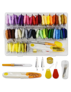 Kit de Hilo de Bordado 100% Algodón Renashed 50 Colores 8m