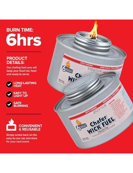 Calentadores de Comida de 6 Horas Stock Your Home - Paquete de 3