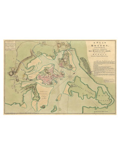 Mapa de la Guerra Revolucionaria Boston 1775 - Impresión 40.64x60.96 cm