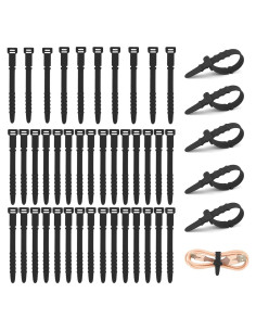 Bridas Reutilizables de Silicona QPIXVB 40 Pcs 11.4cm Negras