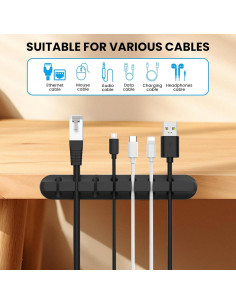 Clips Organizadores de Cables AhaStyle - Paquete de 3 - Negro 2