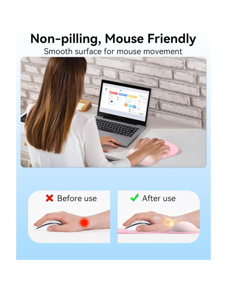 Almohadilla para Mouse Ergonómica eulps con Reposamuñecas Gel Rosa Almohadilla para Mouse Ergonómica eulps con Reposamuñecas Gel Rosa