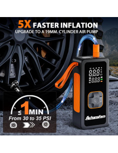 Compresor de Aire Portátil Achansfam APL-A002, 150 PSI, Batería 2