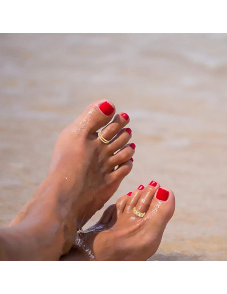 Juego de 12 Anillos para Dedos de los Pies Oro 14K Ajustables Juego de 12 Anillos para Dedos de los Pies Oro 14K Ajustables