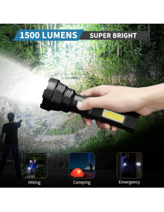 Linterna Solar LED VOETIR 1500 Lúmenes IP65 2000mAh (2 Pzs) 2