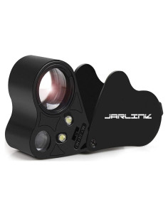 Lupa Joyera JARLINK 30x 60x con Luz LED Plegable Negra