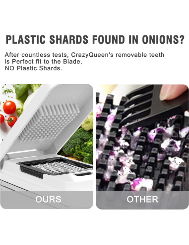 Cortador de Verduras 10 en 1 CrazyQueen con 7 Cuchillas y Contenedor 2L