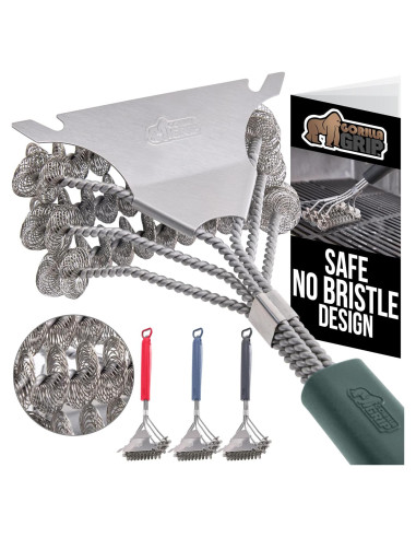 Cepillo de Parrilla Gorilla Grip 44.5 cm Verde Sin Cerda