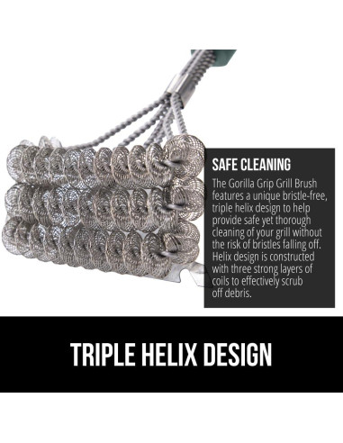 Cepillo de Parrilla Gorilla Grip 44.5 cm Verde Sin Cerda