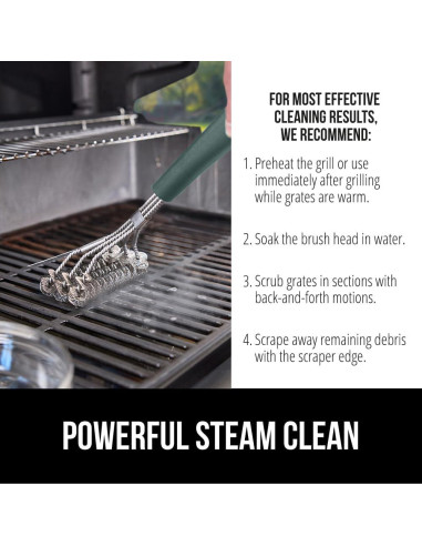 Cepillo de Parrilla Gorilla Grip 44.5 cm Verde Sin Cerda
