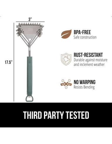 Cepillo de Parrilla Gorilla Grip 44.5 cm Verde Sin Cerda