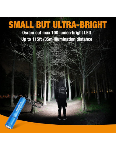 Linterna LED de Llavero EverBrite Azul 100 Lúmenes