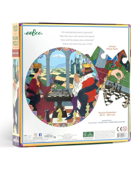 Rompecabezas Redondo 100 Piezas eeBoo Reina Gambito 58 cm