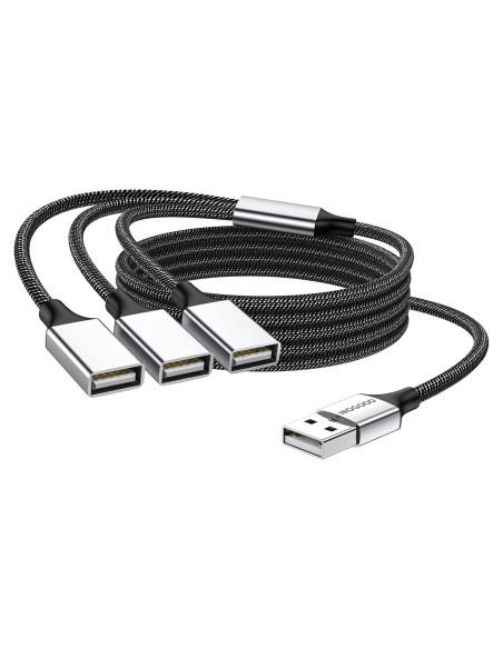 Cable Divisor USB 3 en 1 MOGOOD 1m Carga y Datos Cable Divisor USB 3 en 1 MOGOOD 1m Carga y Datos