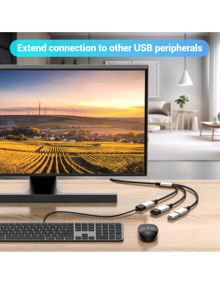 Cable Divisor USB 3 en 1 MOGOOD 1m Carga y Datos Cable Divisor USB 3 en 1 MOGOOD 1m Carga y Datos