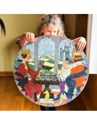 Rompecabezas Redondo 100 Piezas eeBoo Reina Gambito 58 cm