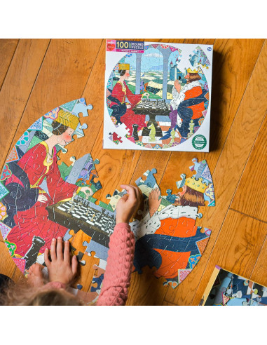 Rompecabezas Redondo 100 Piezas eeBoo Reina Gambito 58 cm