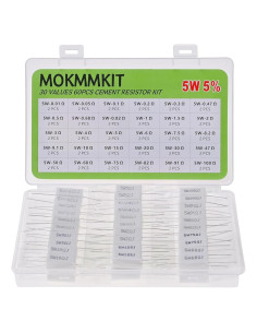 Kit de Resistores de Cemento Cerámico MOKMMKIT 5W 60 Piezas
