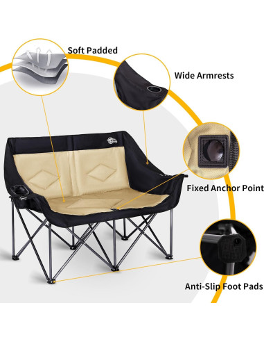 Silla de Camping Doble Bolosy BS-LYY-01-K Resistente 295 kg