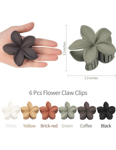 Clip para Cabello Hawaiano Sisiaipu - 6 Pcs Grandes 8.4 cm