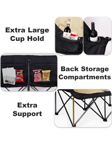 Silla de Camping Doble Bolosy BS-LYY-01-K Resistente 295 kg