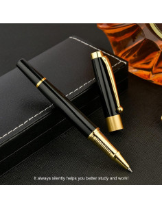 Set de Bolígrafos de Lujo YIVONKA - 2 Negros 0.5mm con Recargas 2