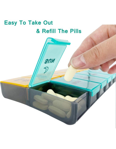 Organizador de Pastillas Diario XL Newayflash 7 Días AM PM