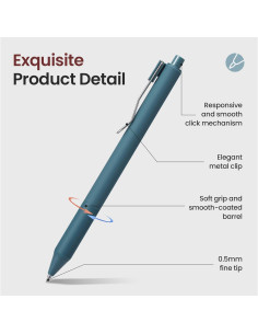 Bolígrafos Taja Gel 6pcs 0.5mm Punta Fina Tinta Negra 2