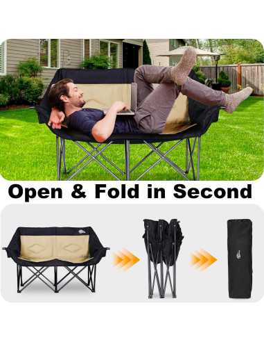 Silla de Camping Doble Bolosy BS-LYY-01-K Resistente 295 kg