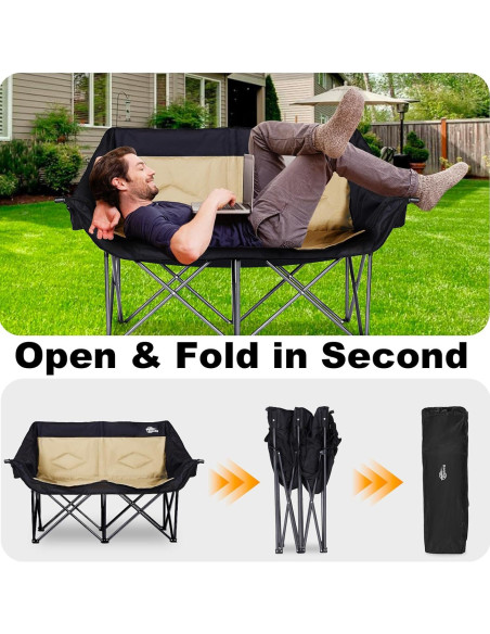 Silla de Camping Doble Bolosy BS-LYY-01-K Resistente 295 kg