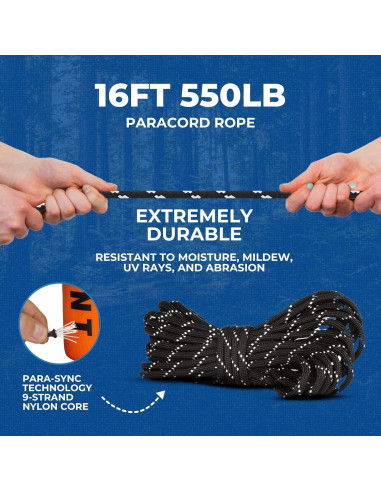 Tienda de Supervivencia CloudTen Naranja 2 Personas con Paracord