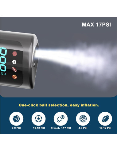 Bomba de Pelotas Eléctrica HDNNC A8 con 4 Agujas y Manguera