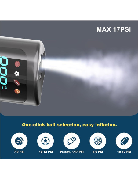 Bomba de Pelotas Eléctrica HDNNC A8 con 4 Agujas y Manguera