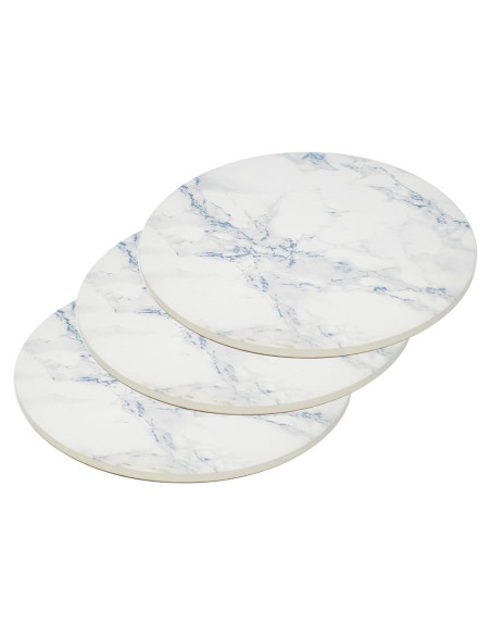 Set de 3 Trivetes de Cerámica WDZZHOT 20 cm Mármol Azul