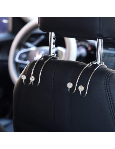 Ganchos de Cabecera SAVORI para Auto - 2 Piezas Brillantes