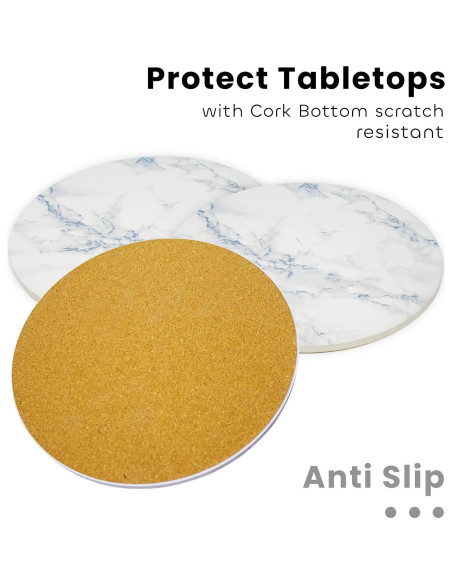 Set de 3 Trivetes de Cerámica WDZZHOT 20 cm Mármol Azul