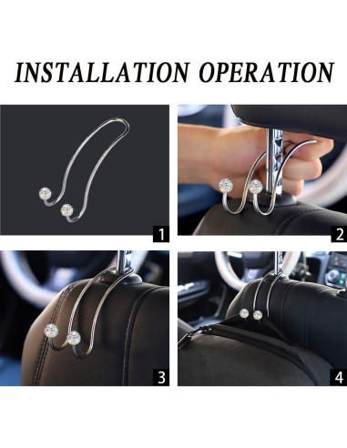 Ganchos de Cabecera SAVORI para Auto - 2 Piezas Brillantes