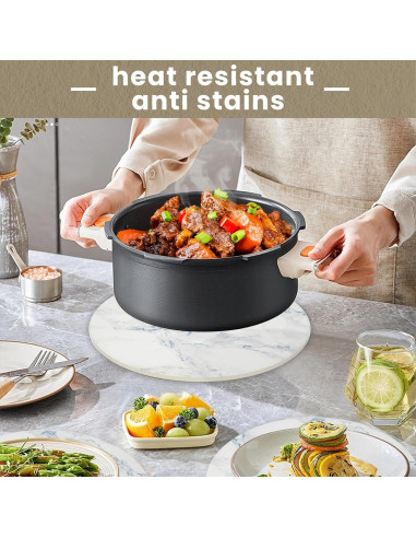 Set de 3 Trivetes de Cerámica WDZZHOT 20 cm Mármol Azul