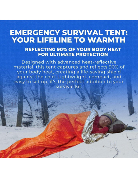 Tienda de Supervivencia CloudTen Naranja 2 Personas con Paracord