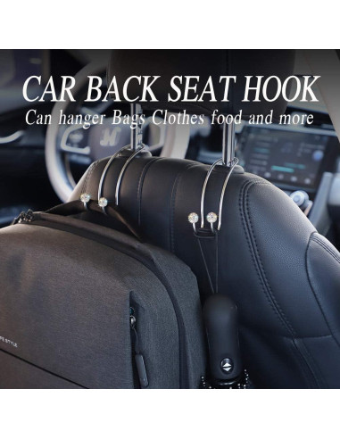 Ganchos de Cabecera SAVORI para Auto - 2 Piezas Brillantes