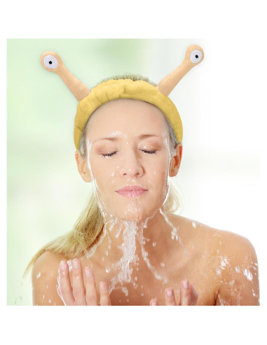 Diadema Elástica Jowmoy Caracol Amarillo para Maquillaje